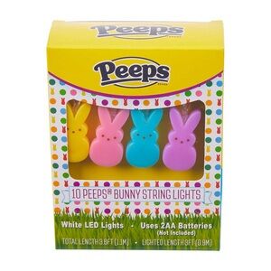 Peeps Mini Bunnies Novelty  10 LED String Lights NWT